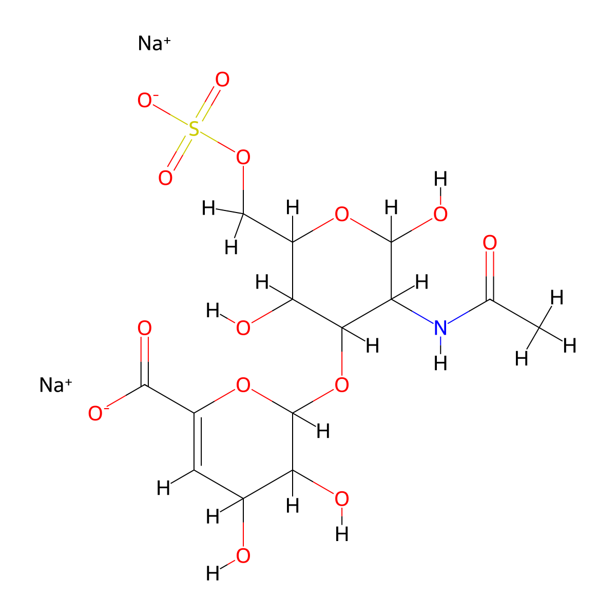 Alpha-delta-ua-[1->3]-galnac-6s sodium salt molecular structure, CAS 136132-72-4