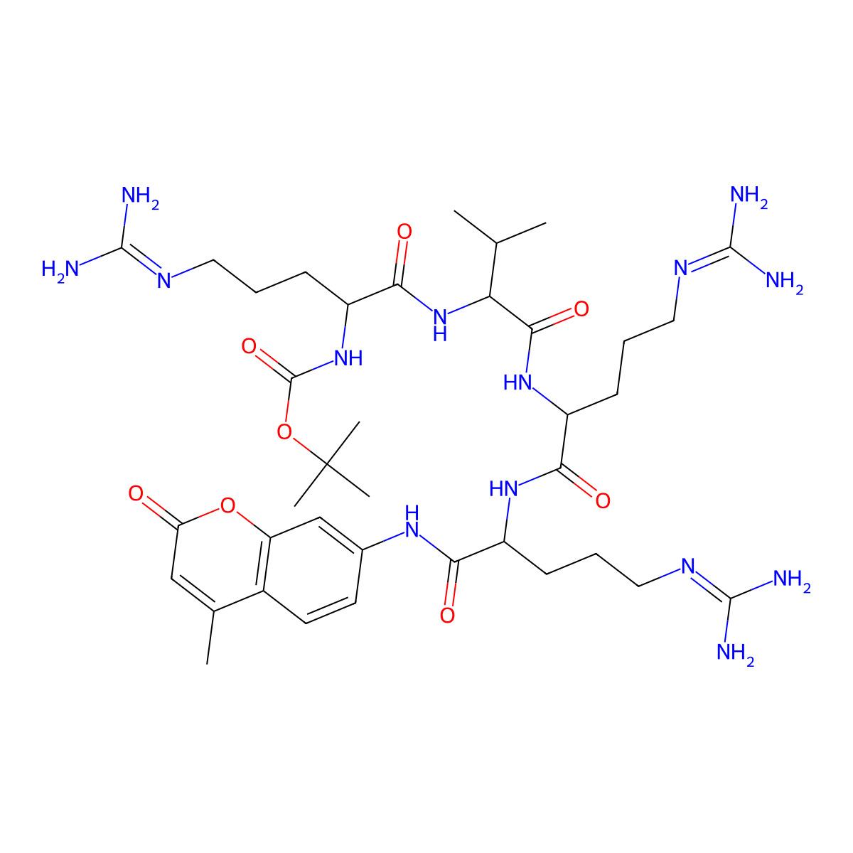 Boc-arg-val-arg-arg-amc molecular structure, CAS 136132-77-9