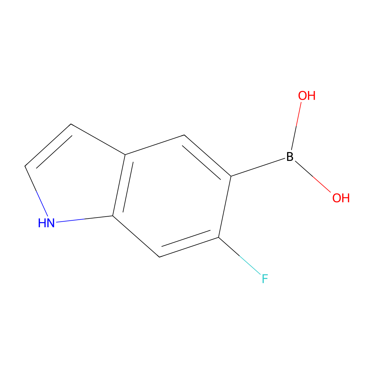 (6-fluoro-1H-indol-5-yl)boronic acid molecular structure, CAS 1361325-83-8