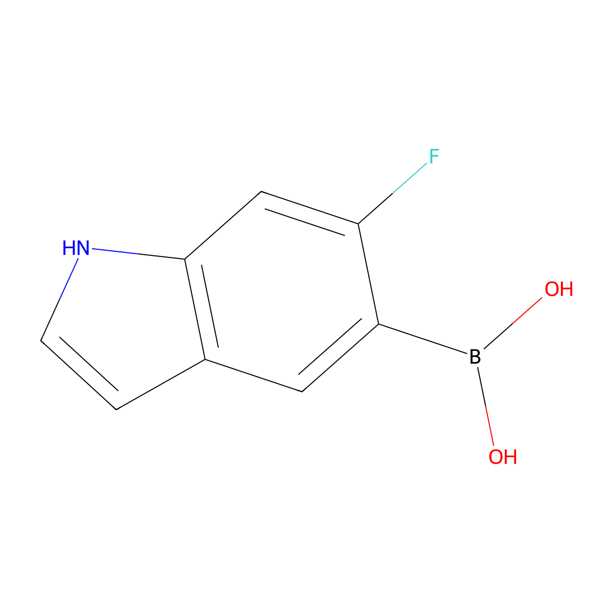 (6-fluoro-1H-indol-5-yl)boronic acid molecular structure, CAS 1361325-83-8