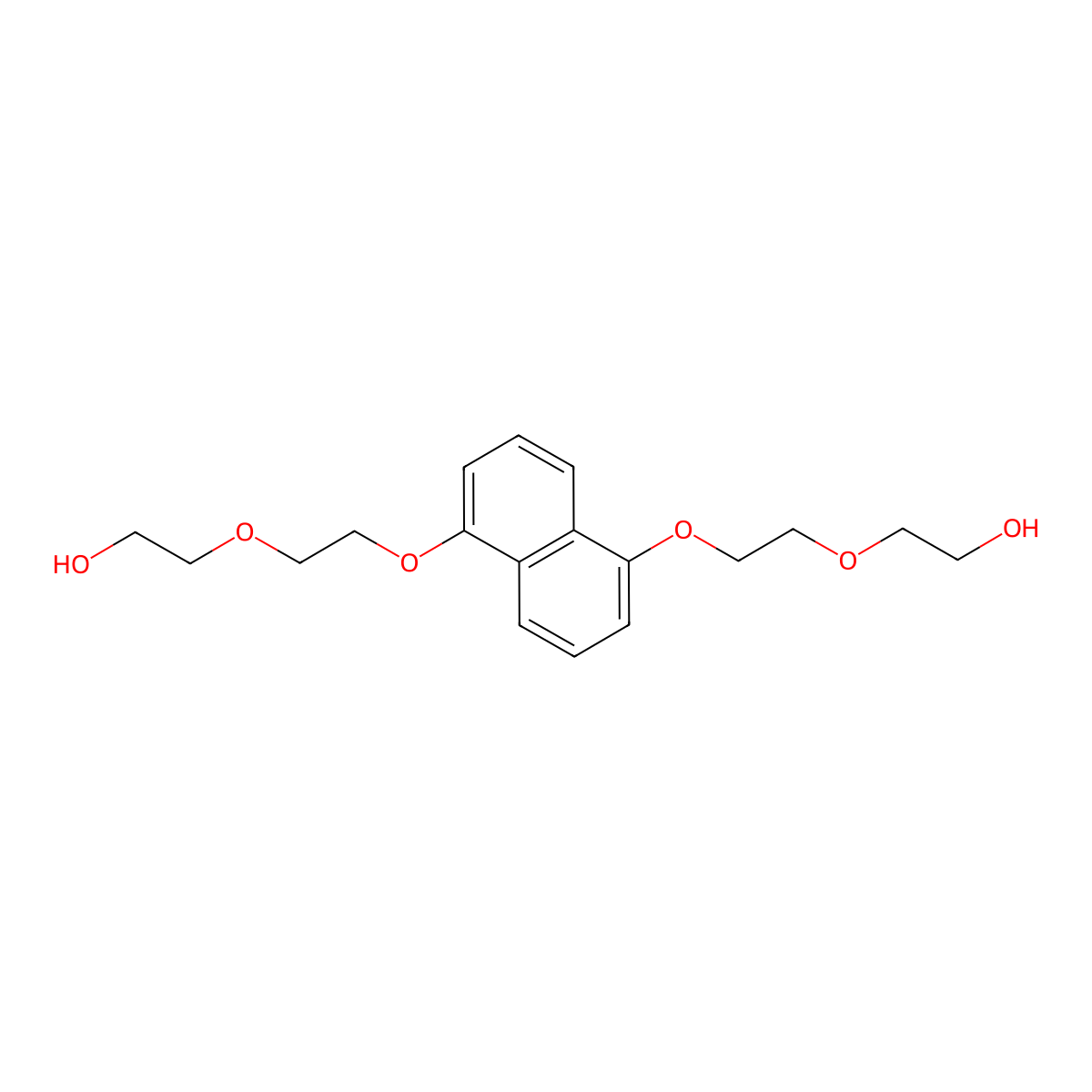 1,5-Bis[2-(2-hydroxyethoxy)ethoxy]naphthalene molecular structure, CAS 136133-14-7