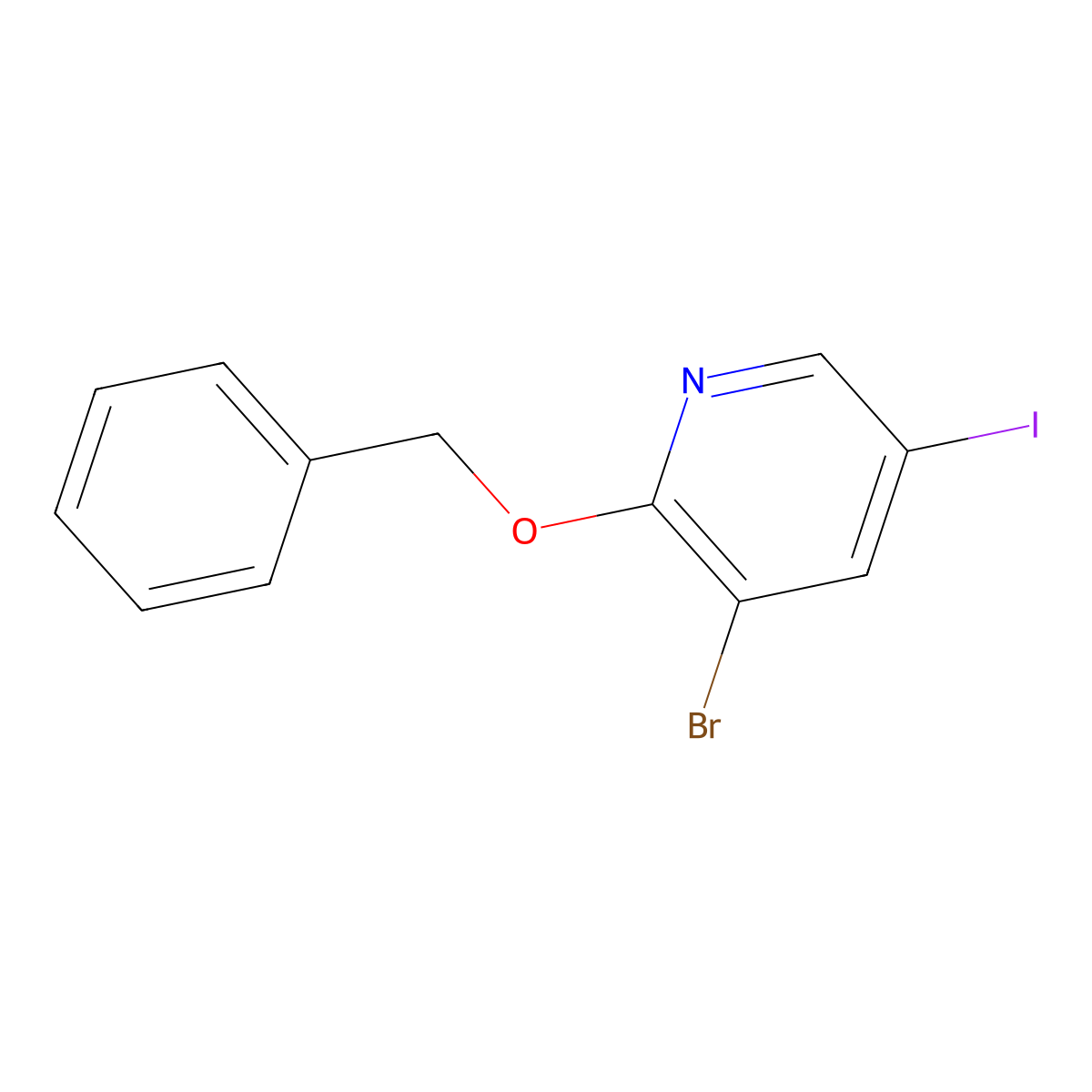 2-(Benzyloxy)-3-bromo-5-iodopyridine molecular structure, CAS 1361342-88-2