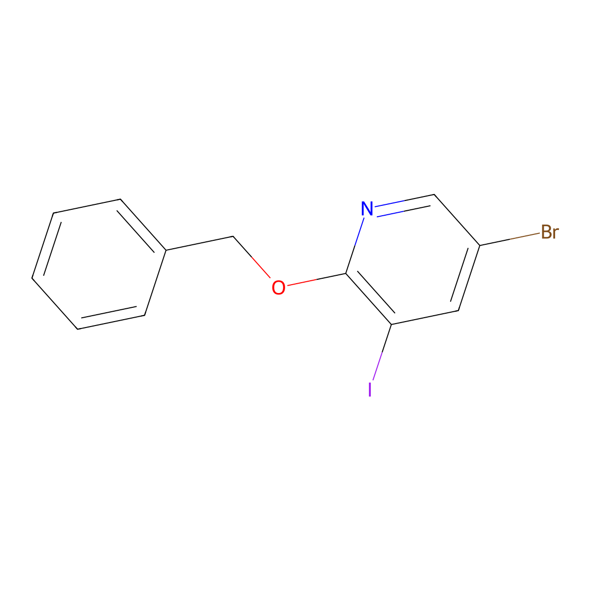 2-(Benzyloxy)-5-bromo-3-iodopyridine molecular structure, CAS 1361342-93-9