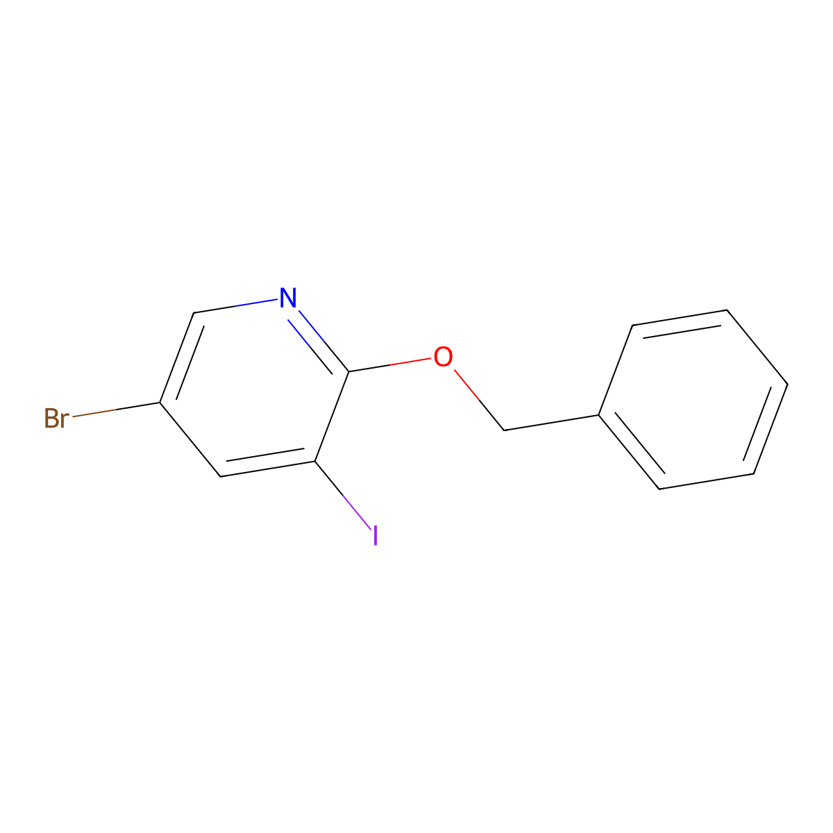 2-(Benzyloxy)-5-bromo-3-iodopyridine molecular structure, CAS 1361342-93-9