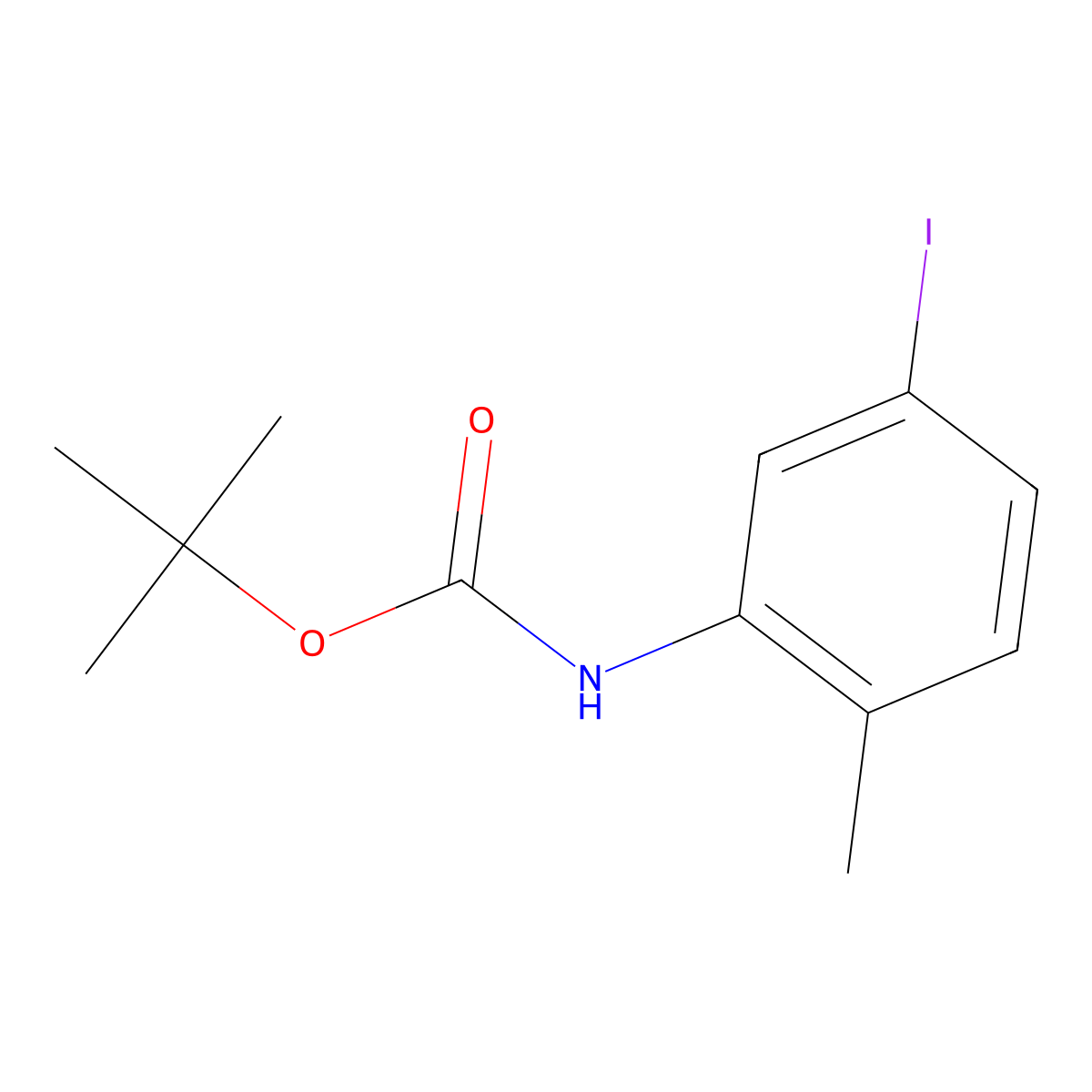 Tert-butyl N-(5-iodo-2-methylphenyl)carbamate molecular structure, CAS 1361344-08-2