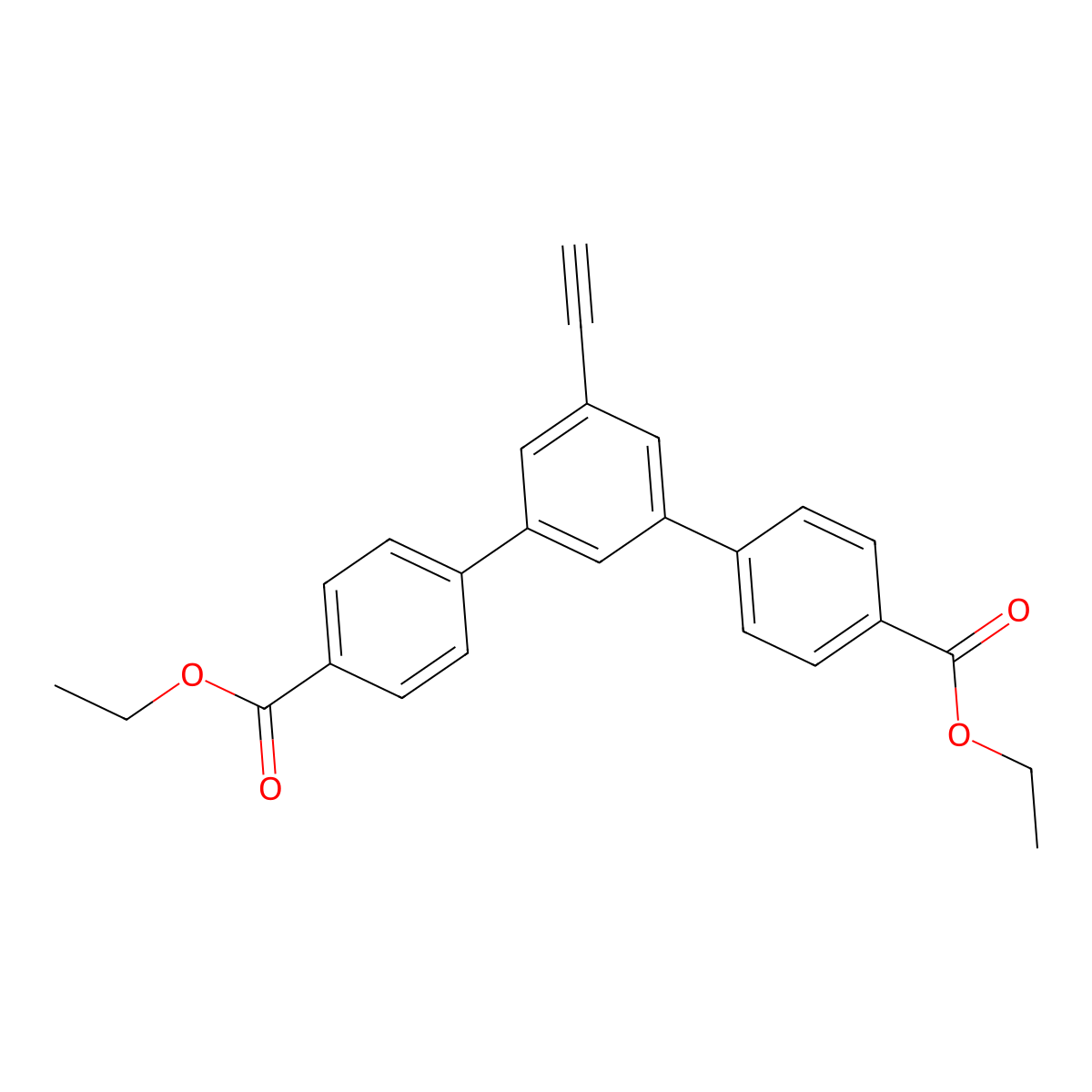 Diethyl 5'-ethynyl-[1,1':3',1''-terphenyl]-4,4''-dicarboxylate molecular structure, CAS 1361344-16-2