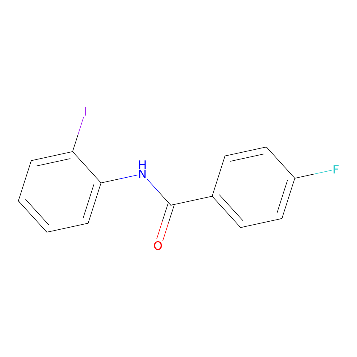 4-fluoro-N-(2-iodophenyl)benzamide molecular structure, CAS 136138-52-8