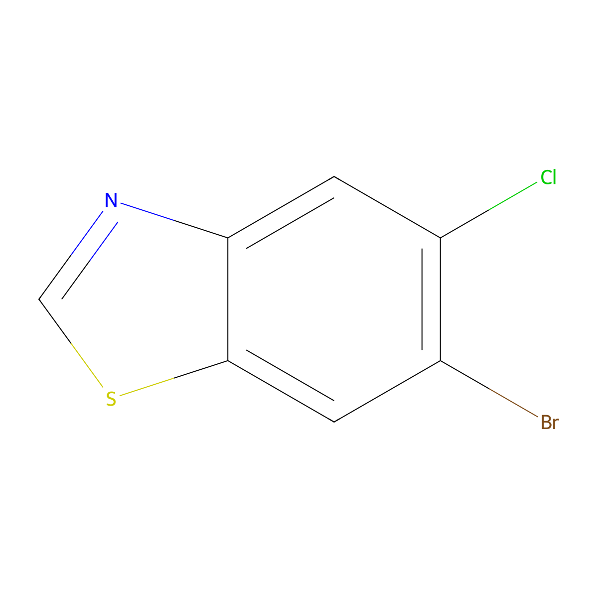 6-Bromo-5-chlorobenzo[d]thiazole molecular structure, CAS 1361380-51-9
