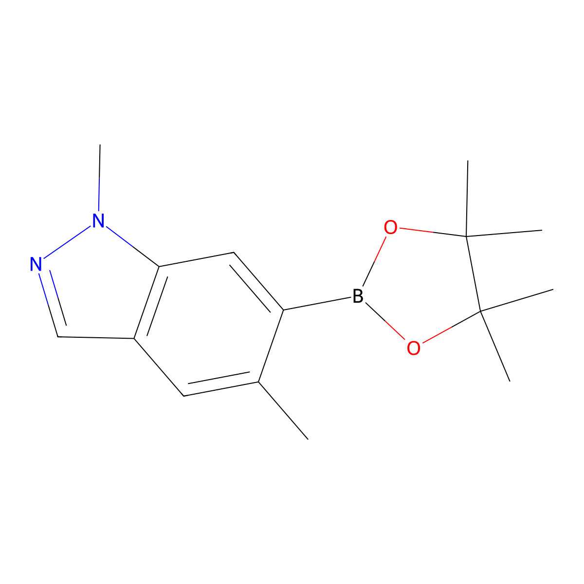 1,5-dimethyl-6-(4,4,5,5-tetramethyl-1,3,2-dioxaborolan-2-yl)-1H-indazole molecular structure, CAS 1361380-54-2
