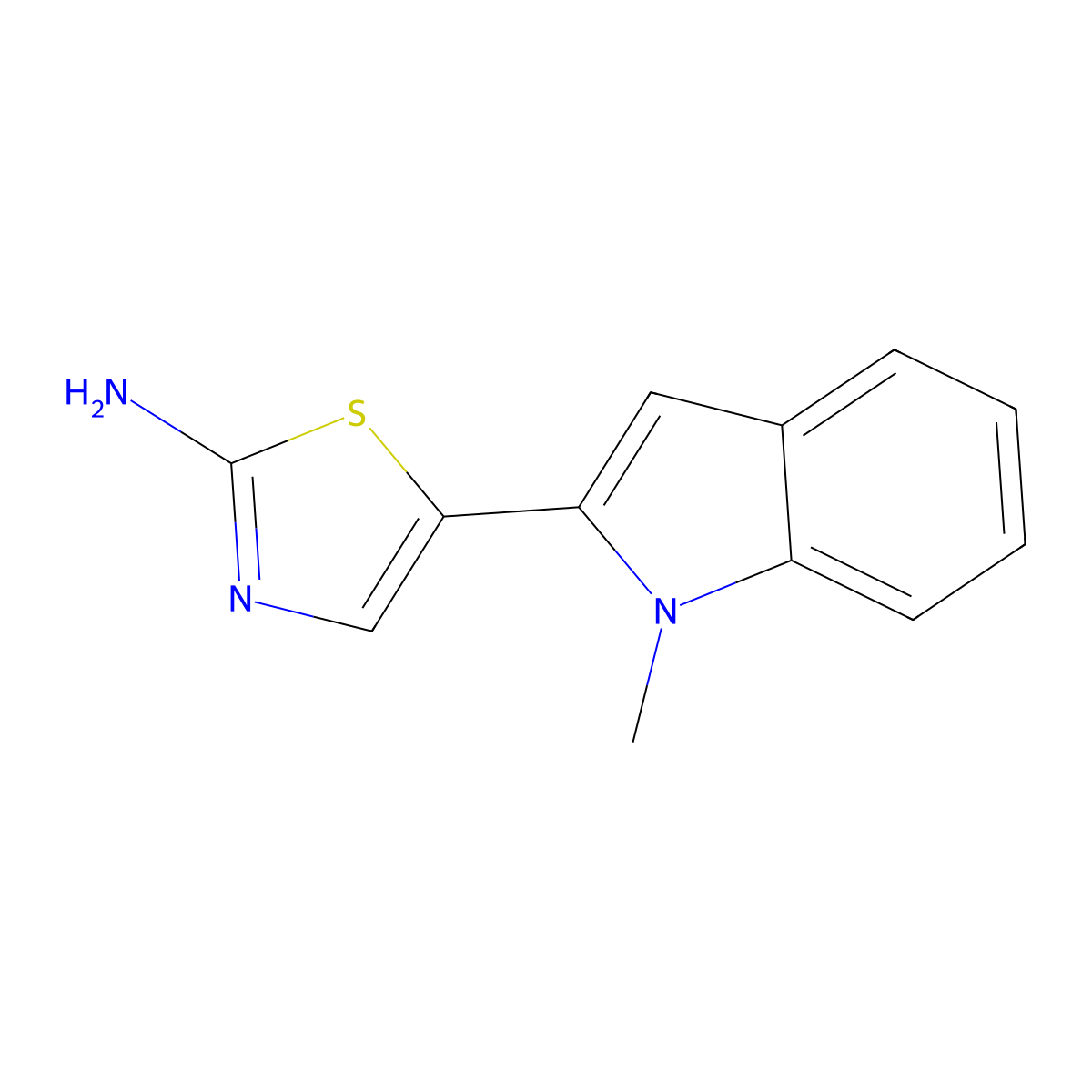 5-(1-Methylindol-2-yl)-1,3-thiazole-2-ylamine molecular structure, CAS 1361380-55-3