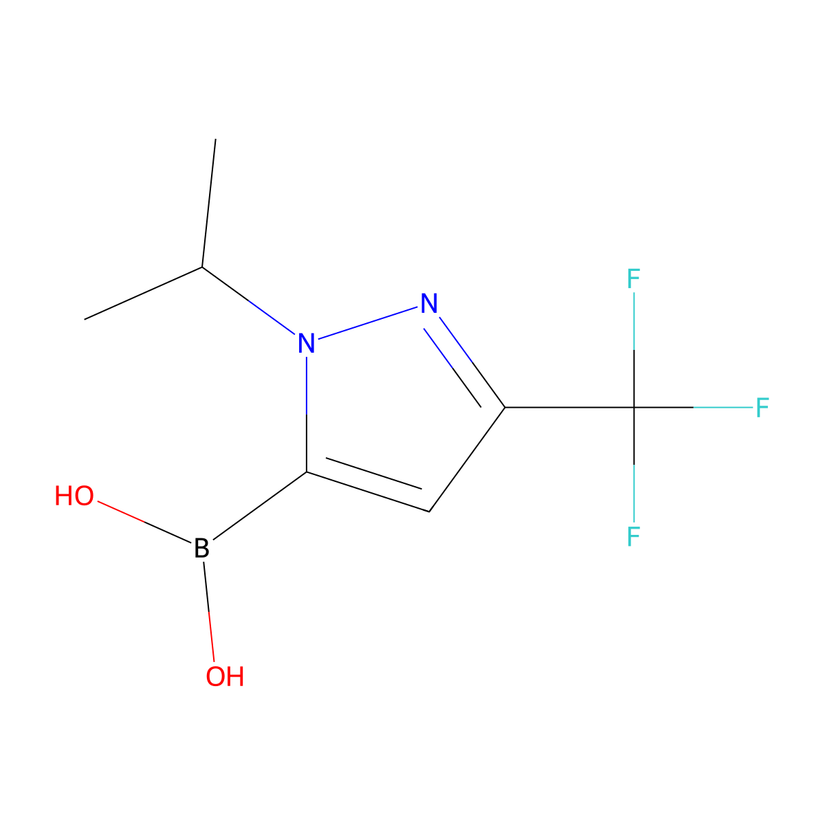 1-Isopropyl-3-(trifluoromethyl)pyrazole-5-boronic acid molecular structure, CAS 1361380-69-9