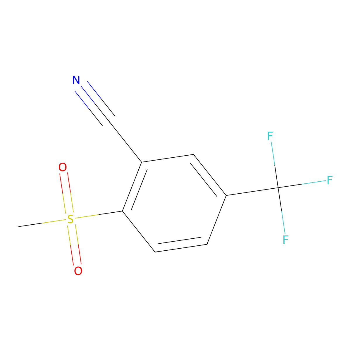 2-(Methylsulfonyl)-5-(trifluoromethyl)benzonitrile molecular structure, CAS 1361385-30-9