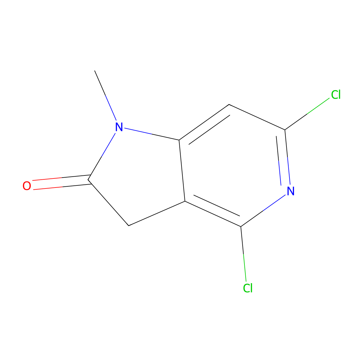 4,6-Dichloro-1-methyl-1H-pyrrolo[3,2-c]pyridin-2(3H)-one molecular structure, CAS 1361410-15-2
