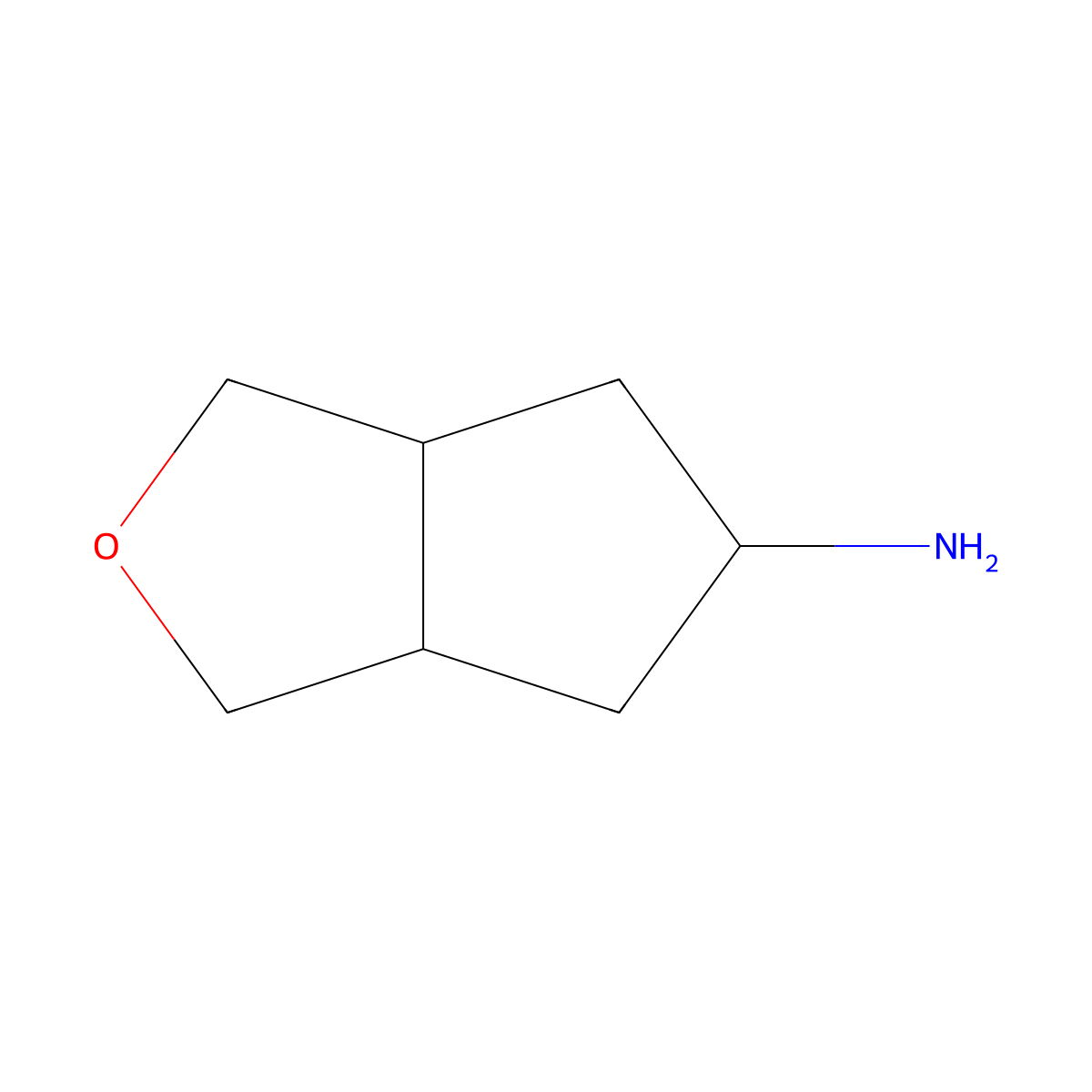 hexahydro-1H-cyclopenta(c)furan-5-amine molecular structure, CAS 1361415-15-7
