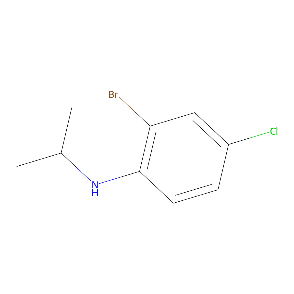 2-bromo-4-chloro-N-(propan-2-yl)aniline molecular structure, CAS 1361416-32-1