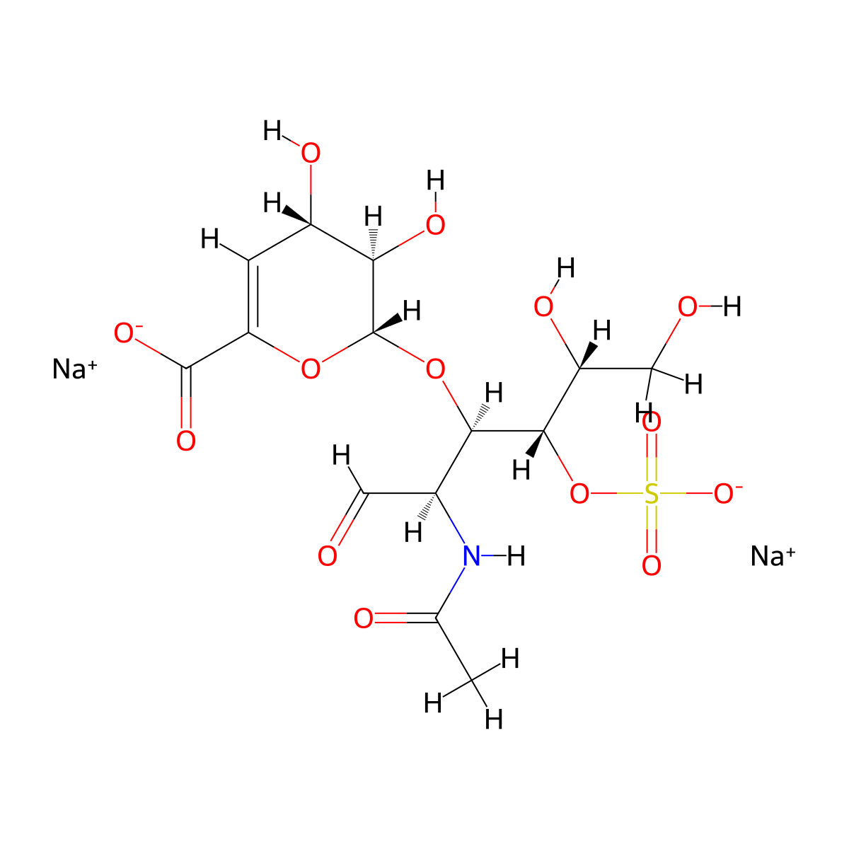 Chondroitin disaccharide deltadi-4S disodium molecular structure, CAS 136144-56-4