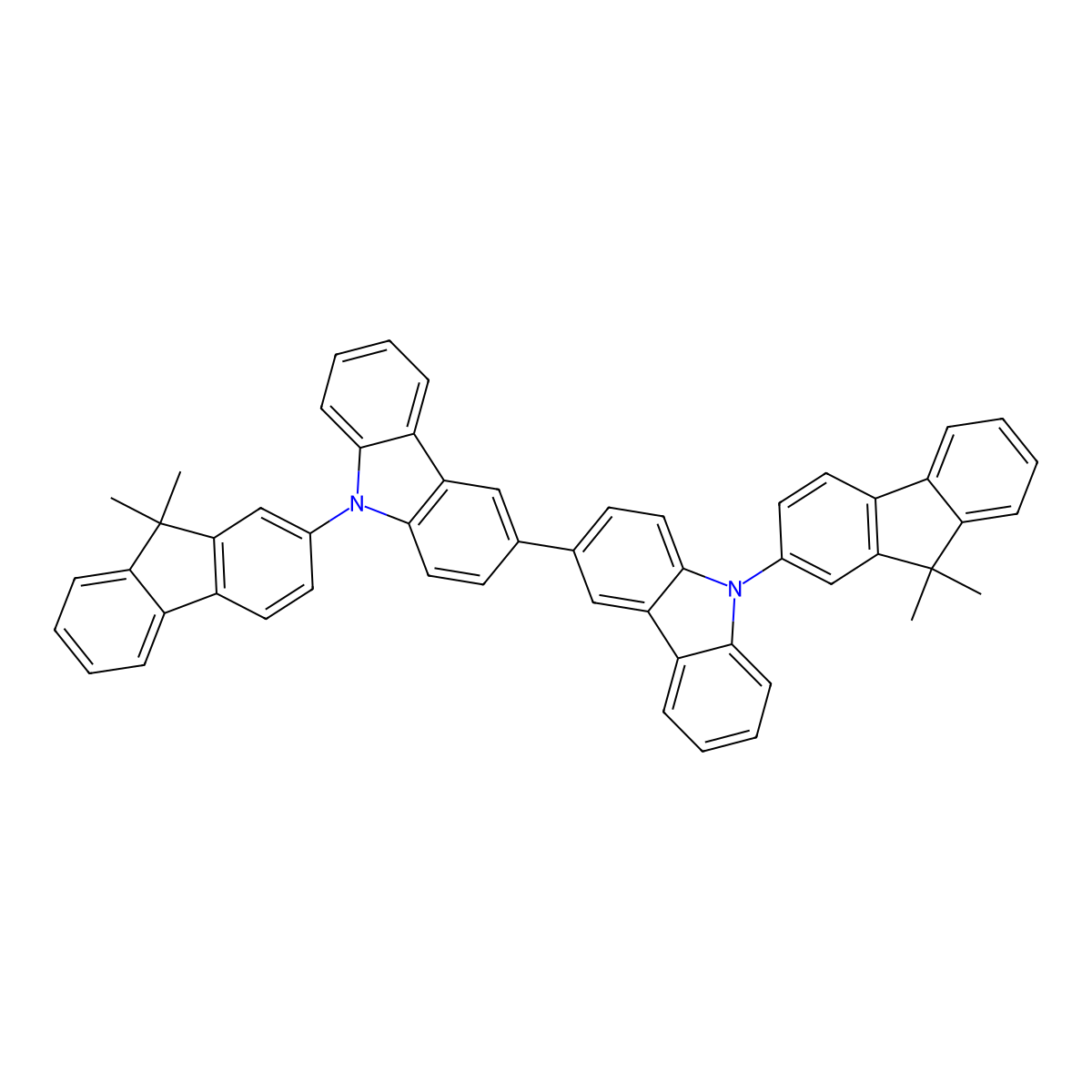 9,9'-Bis(9,9-dimethyl-9H-fluoren-2-yl)-9H,9'H-3,3'-bicarbazole molecular structure, CAS 1361453-48-6