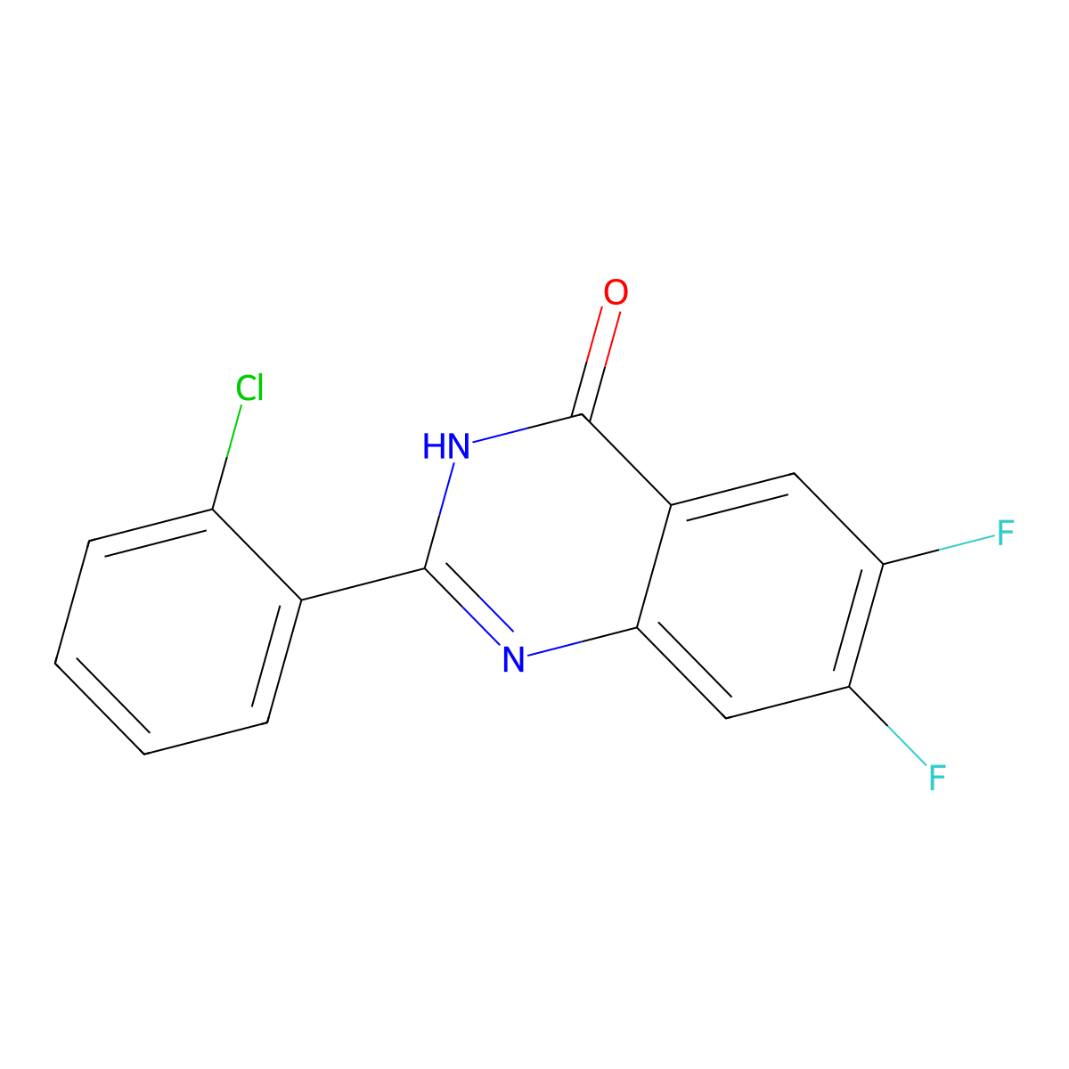 2-(2-Chlorophenyl)-6,7-difluoroquinazolin-4(3H)-one molecular structure, CAS 1361457-75-1
