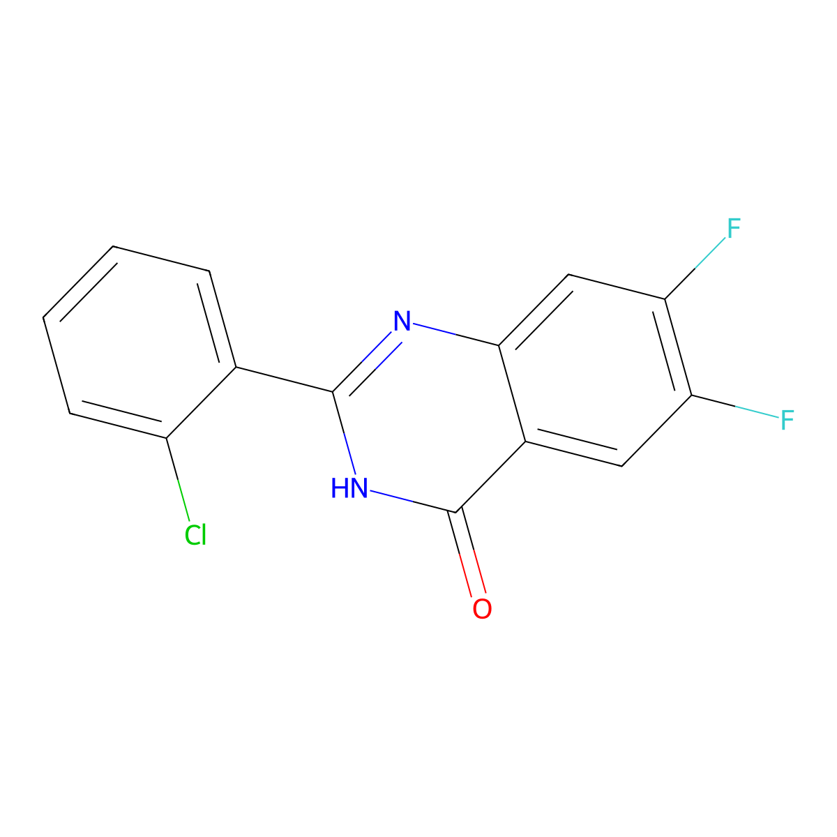 2-(2-Chlorophenyl)-6,7-difluoroquinazolin-4(3H)-one molecular structure, CAS 1361457-75-1