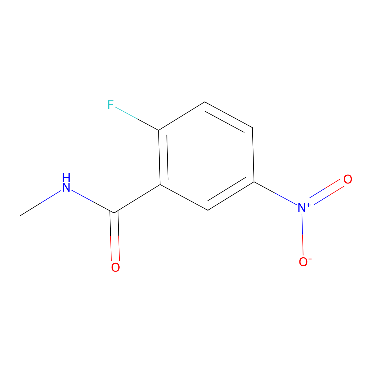 2-fluoro-N-methyl-5-nitrobenzamide molecular structure, CAS 136146-83-3