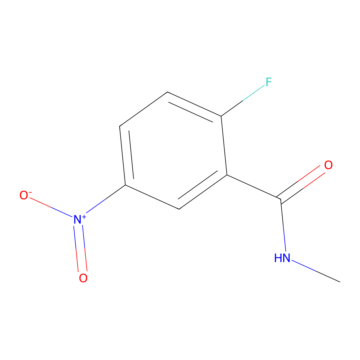 2-fluoro-N-methyl-5-nitrobenzamide molecular structure, CAS 136146-83-3