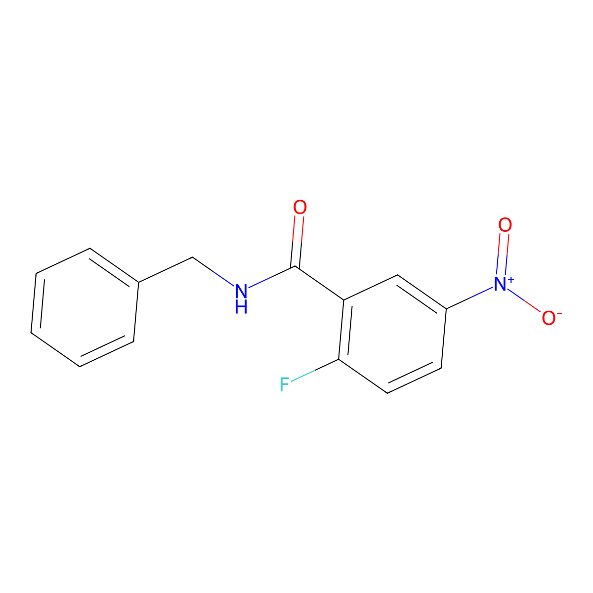 N-benzyl-2-fluoro-5-nitrobenzamide molecular structure, CAS 136146-84-4