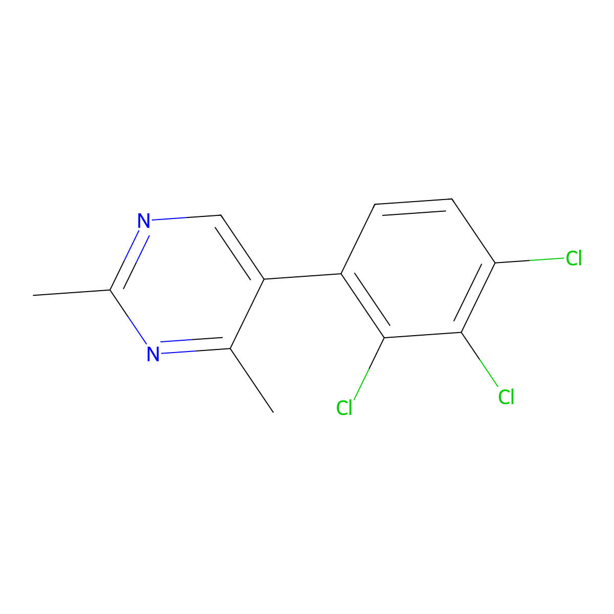 2,4-Dimethyl-5-(2,3,4-trichlorophenyl)pyrimidine molecular structure, CAS 1361474-39-6