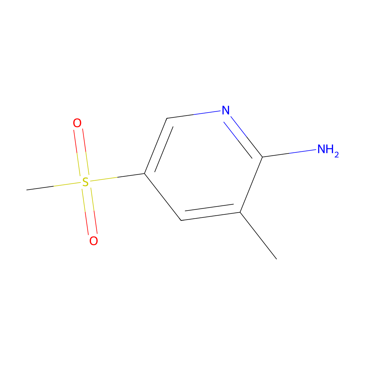 5-Methanesulfonyl-3-methylpyridin-2-amine molecular structure, CAS 1361478-88-7