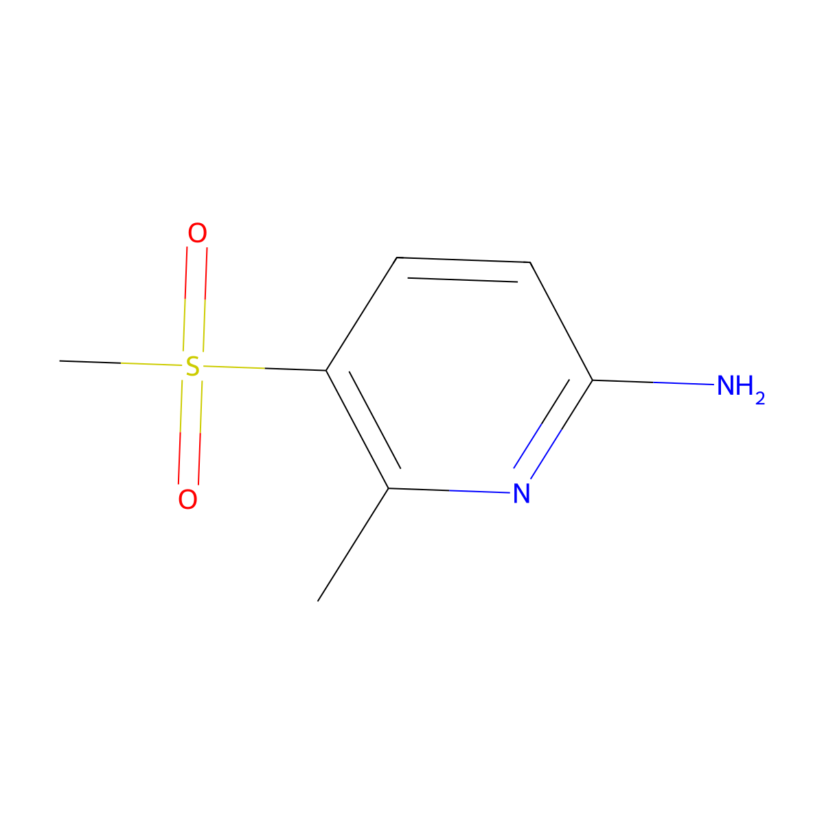 5-Methanesulfonyl-6-methylpyridin-2-amine molecular structure, CAS 1361478-89-8