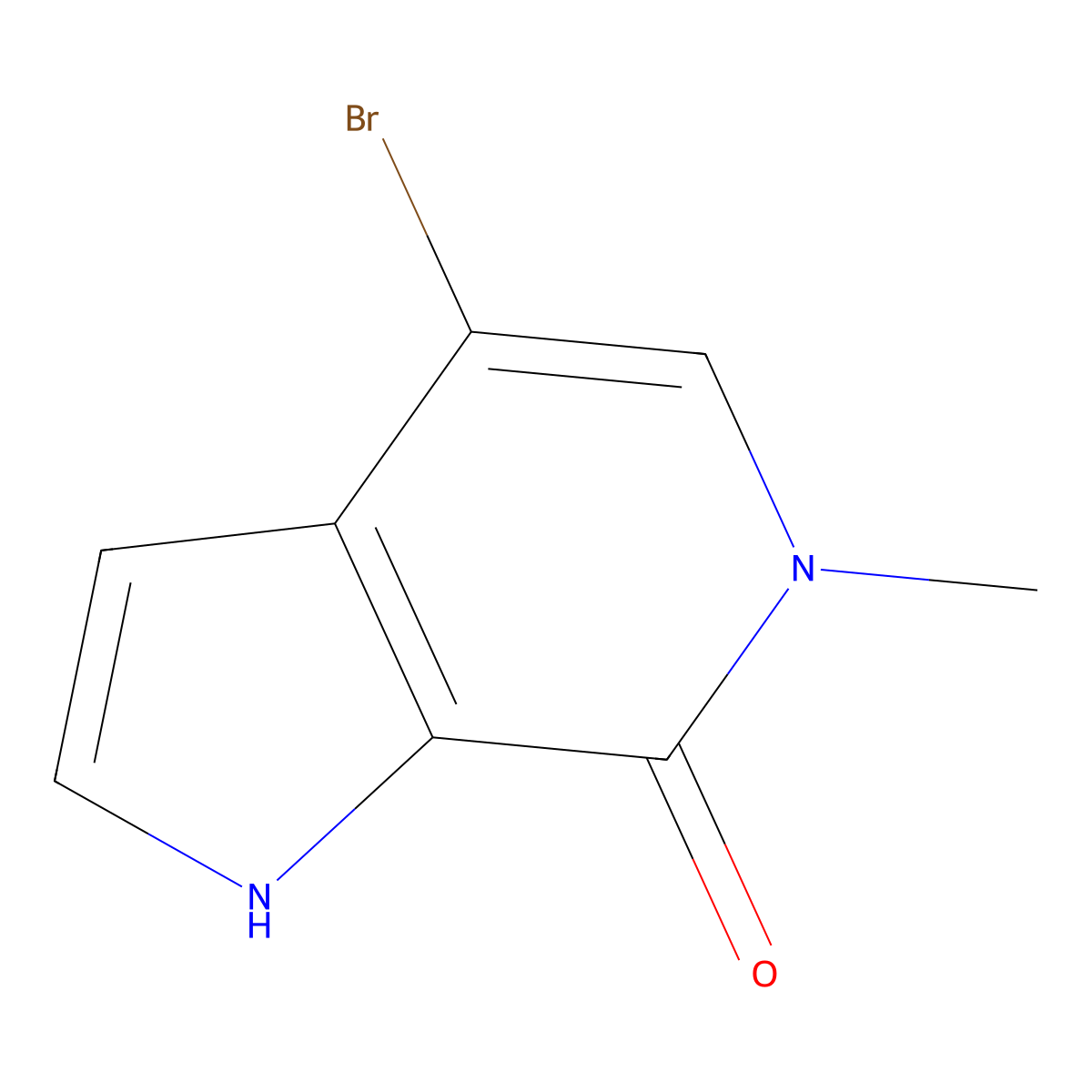 4-bromo-6-methyl-1H,6H,7H-pyrrolo[2,3-c]pyridin-7-one molecular structure, CAS 1361481-63-1