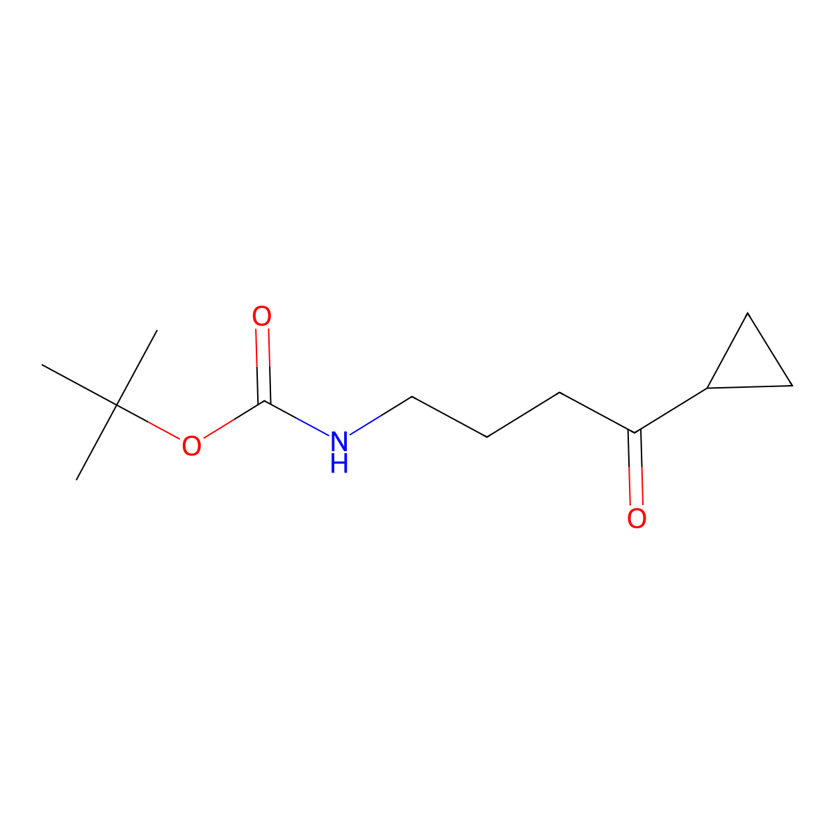 Tert-butyl N-(4-cyclopropyl-4-oxobutyl)carbamate molecular structure, CAS 1361492-26-3