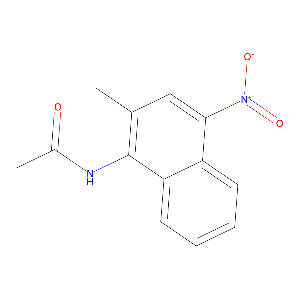 n-(2-Methyl-4-nitronaphthalen-1-yl)acetamide molecular structure, CAS 13615-36-6