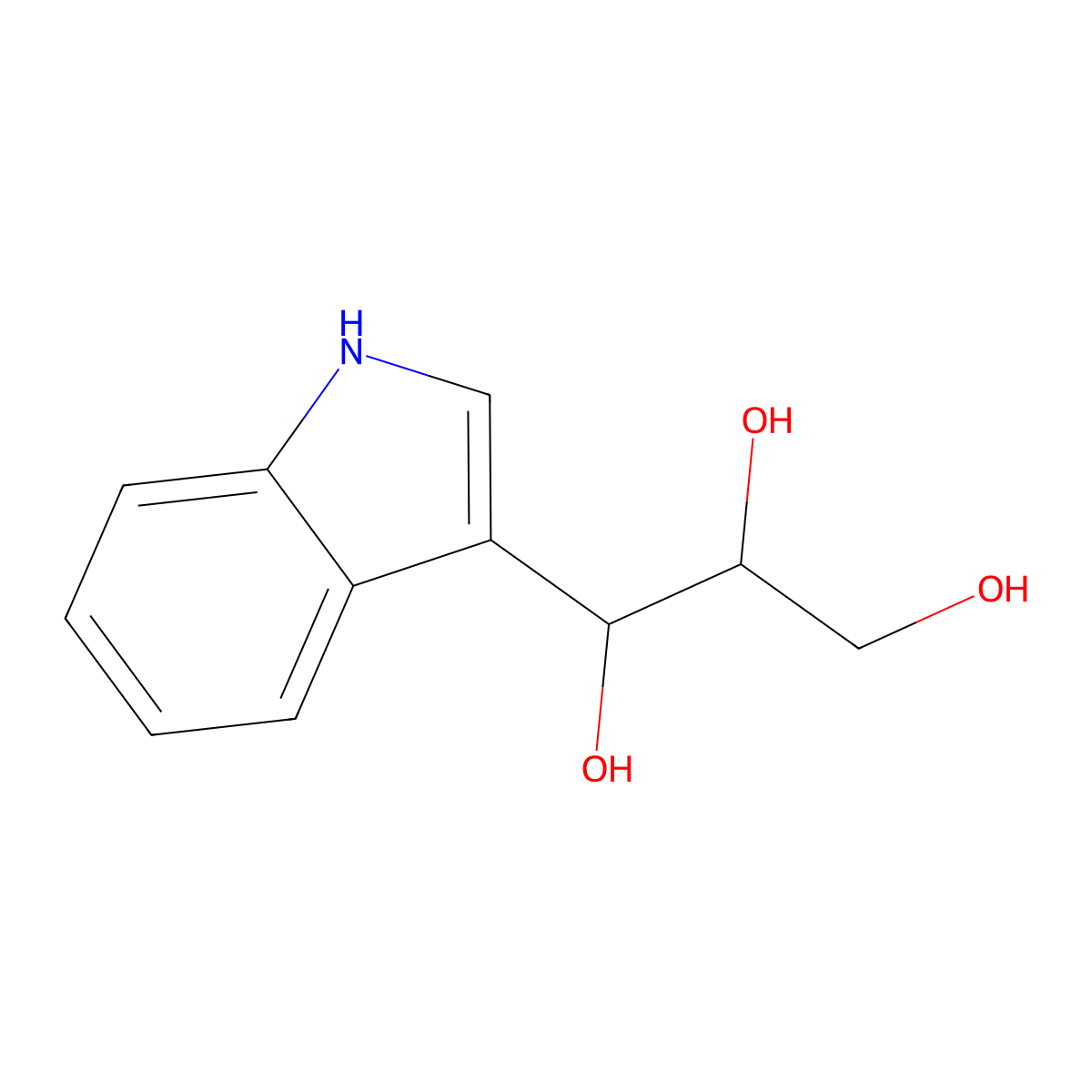 1-(3-Indolyl)propane-1,2,3-triol molecular structure, CAS 13615-41-3