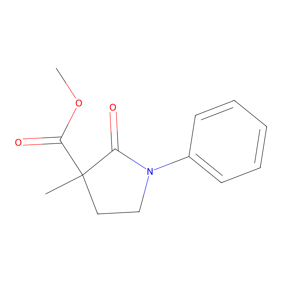 Methyl 3-methyl-2-oxo-1-phenylpyrrolidine-3-carboxylate molecular structure, CAS 1361572-75-9