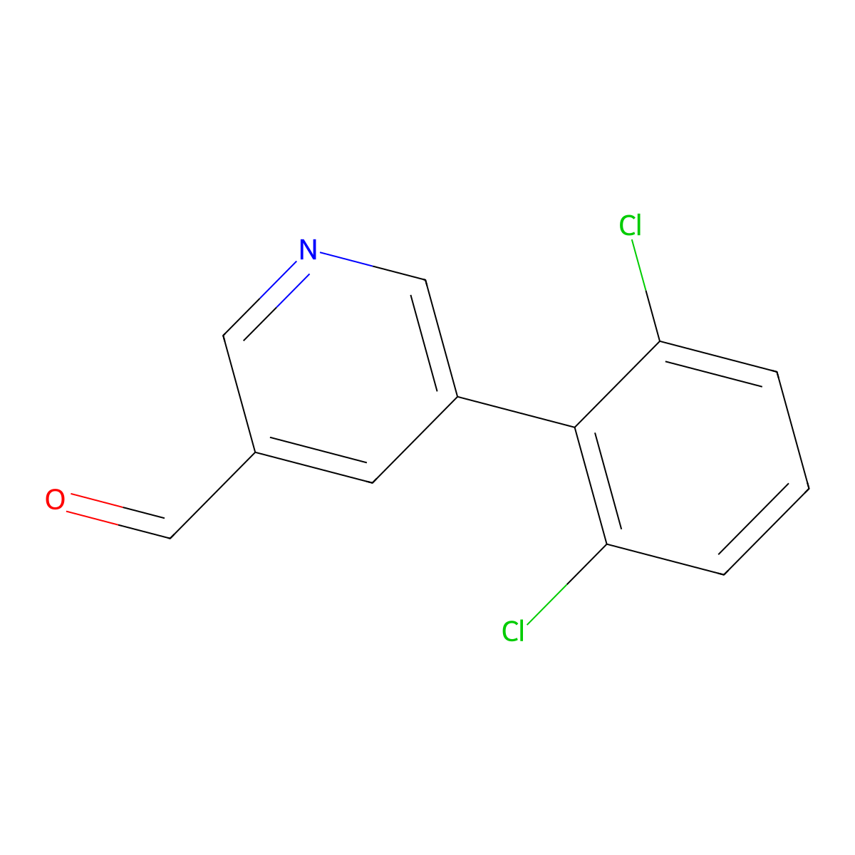 5-(2,6-Dichlorophenyl)pyridine-3-carbaldehyde molecular structure, CAS 1361573-91-2