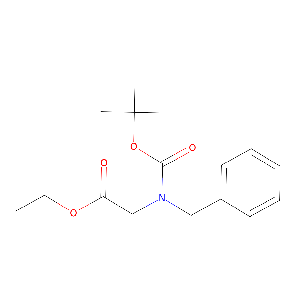 Ethyl 2-(benzyl((tert-butoxy)carbonyl)amino)acetate molecular structure, CAS 136159-62-1