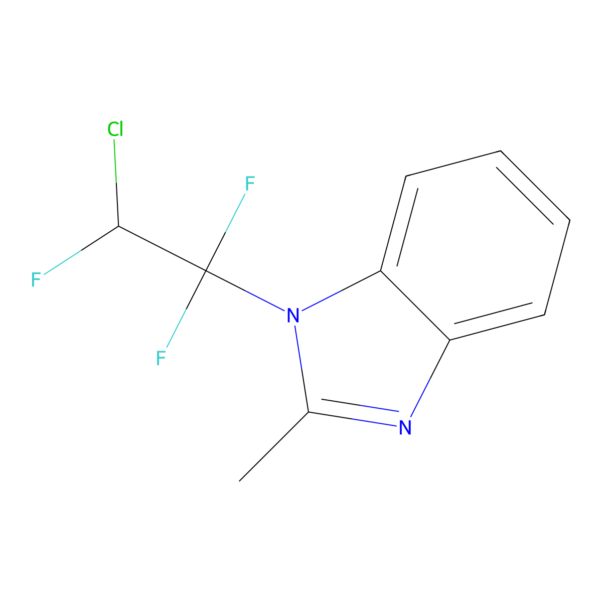 1-(2-Chloro-1,1,2-trifluoroethyl)-2-methylbenzimidazole molecular structure, CAS 13616-04-1