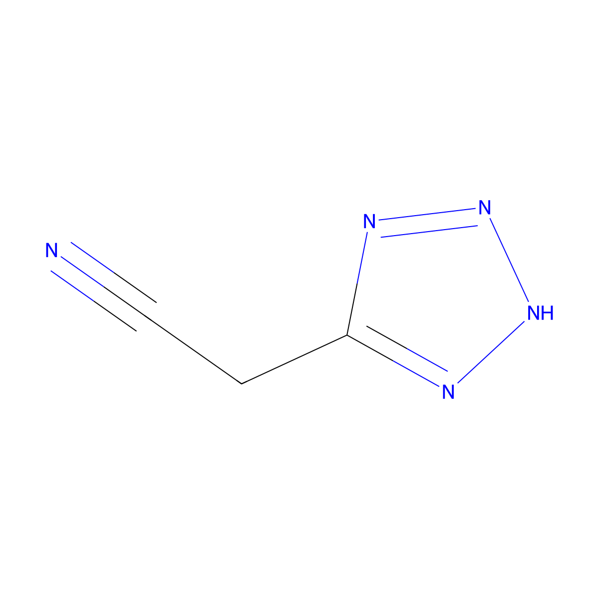 2-(1H-1,2,3,4-tetrazol-5-yl)acetonitrile molecular structure, CAS 13616-36-9