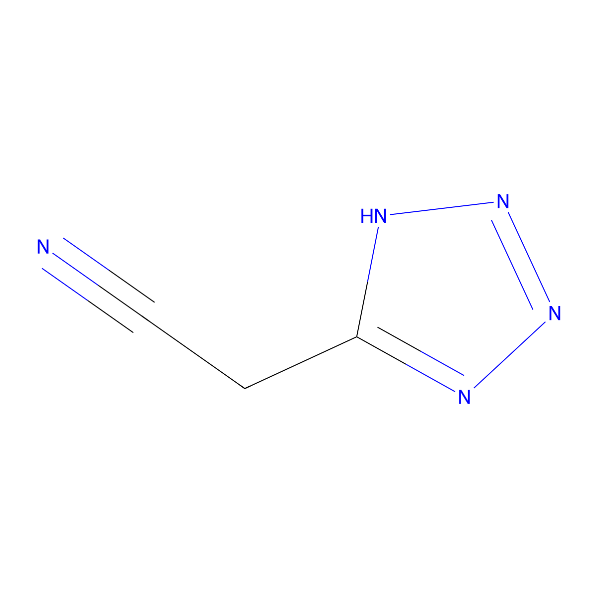 2-(1H-1,2,3,4-tetrazol-5-yl)acetonitrile molecular structure, CAS 13616-36-9