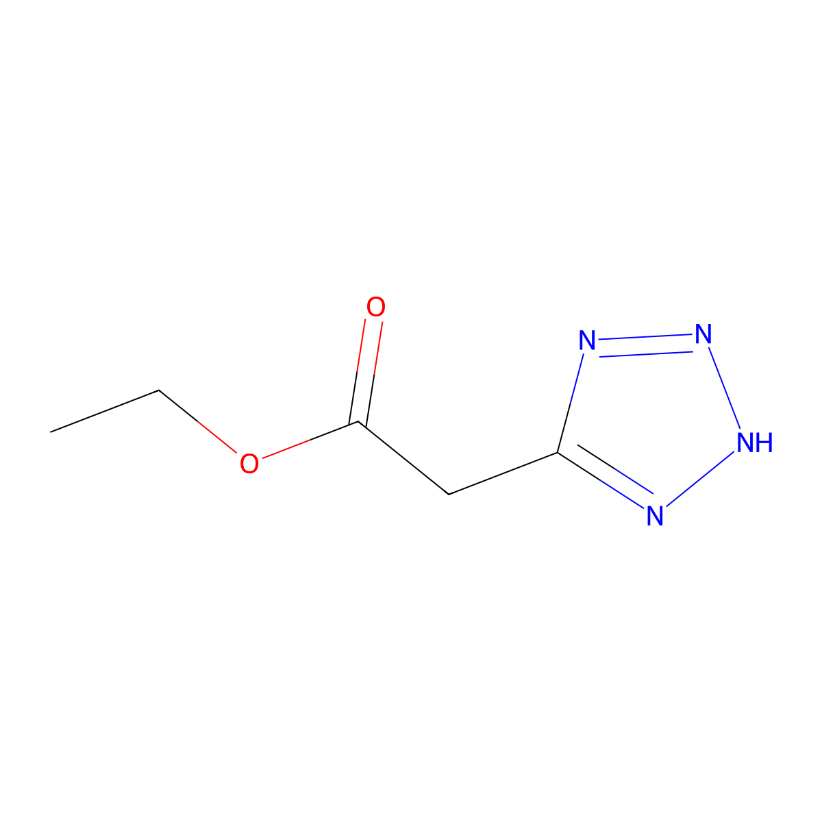 Ethyl 1H-tetrazole-5-acetate molecular structure, CAS 13616-37-0