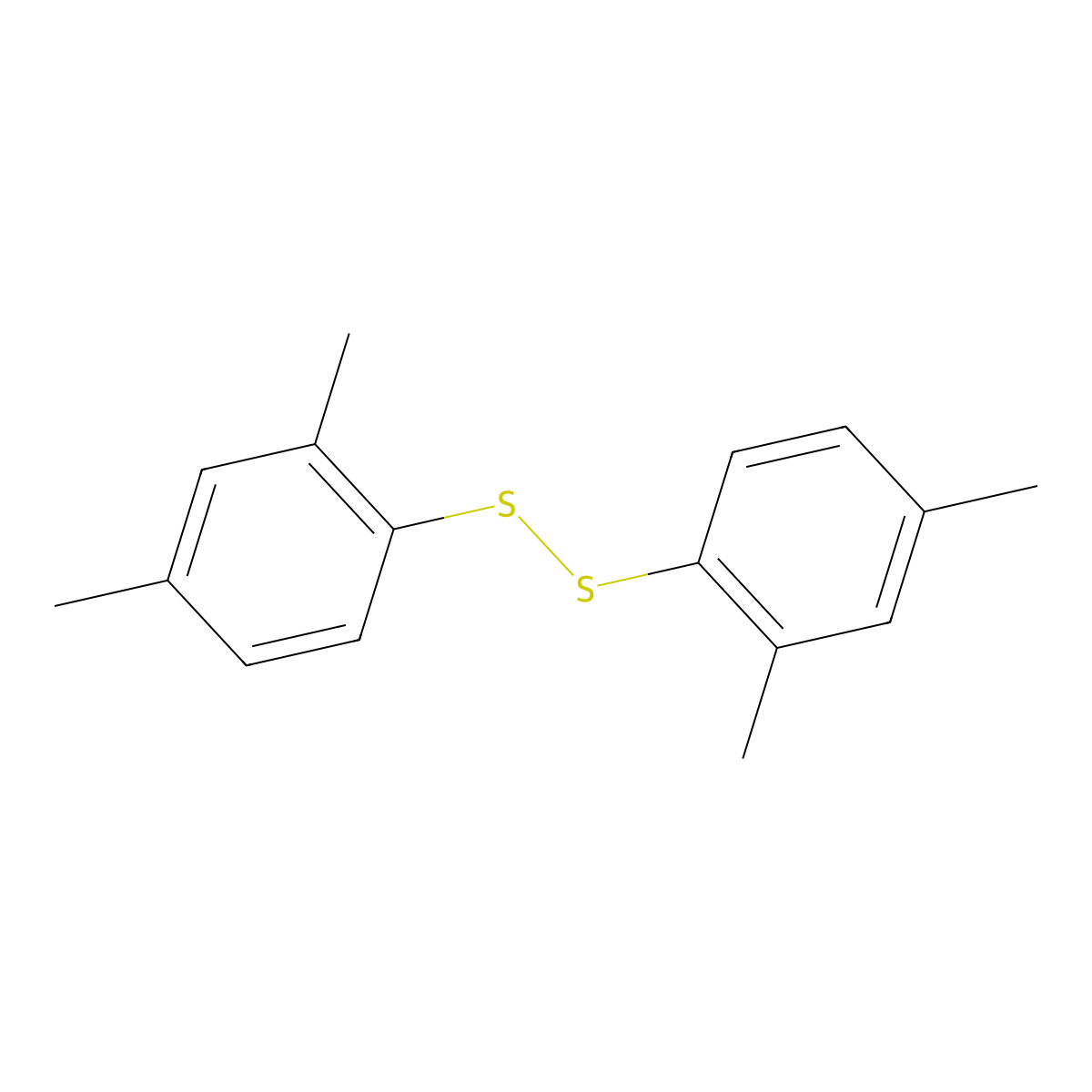 Bis(2,4-xylyl) disulfide molecular structure, CAS 13616-83-6