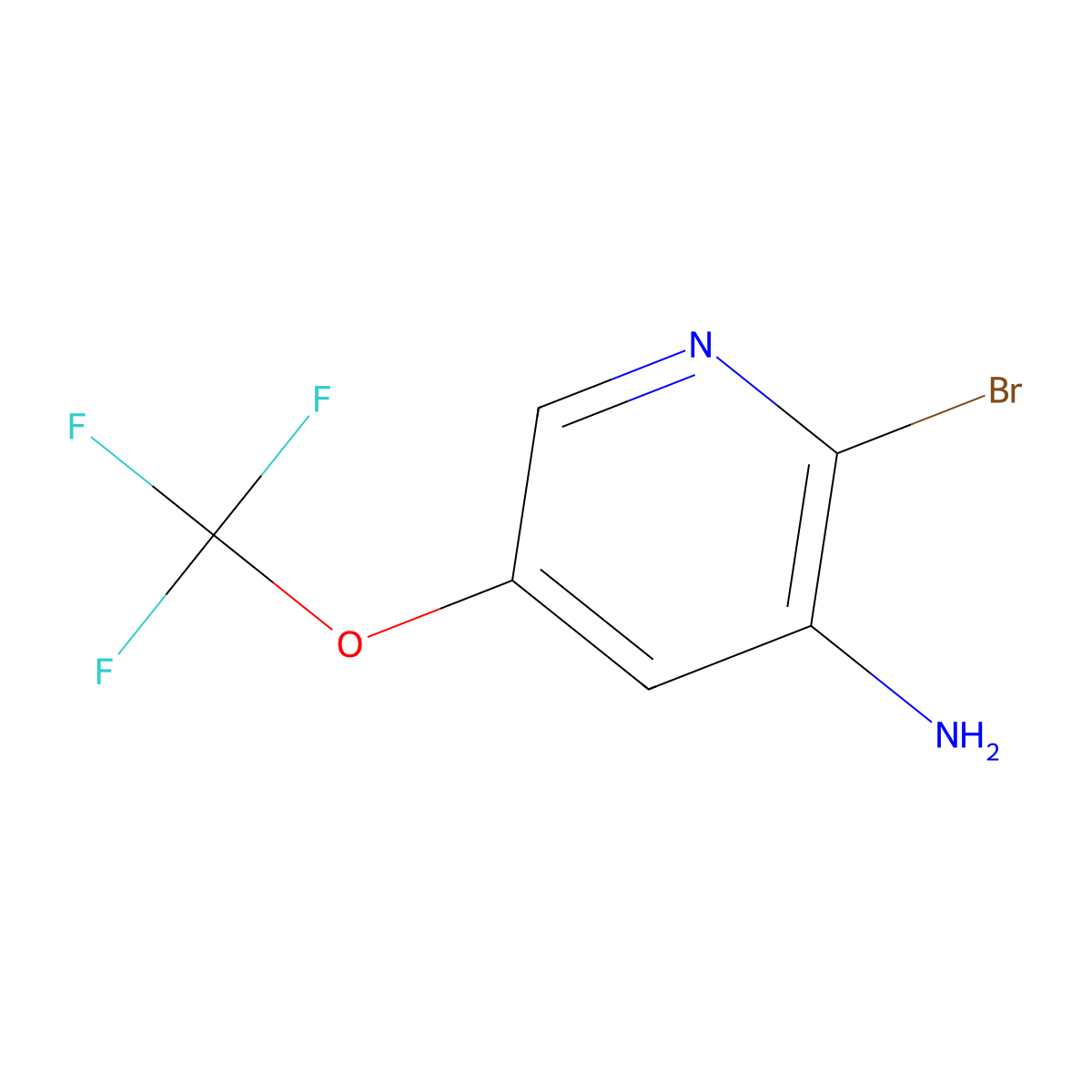 2-Bromo-5-(trifluoromethoxy)pyridin-3-amine molecular structure, CAS 1361679-69-7