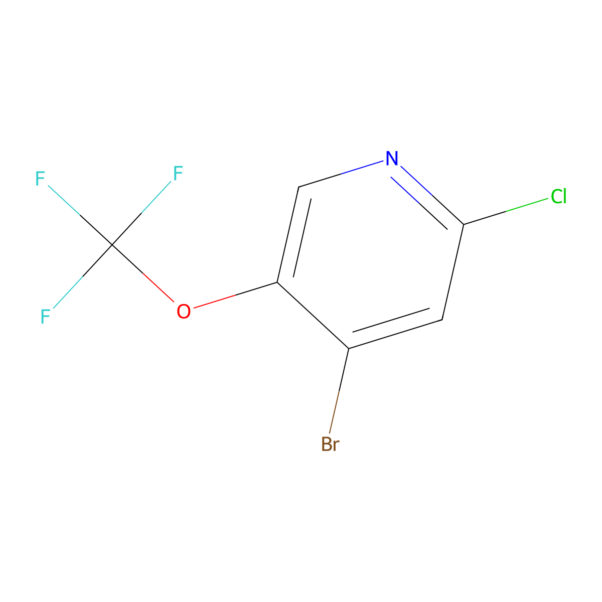 4-Bromo-2-chloro-5-(trifluoromethoxy)pyridine molecular structure, CAS 1361681-64-2