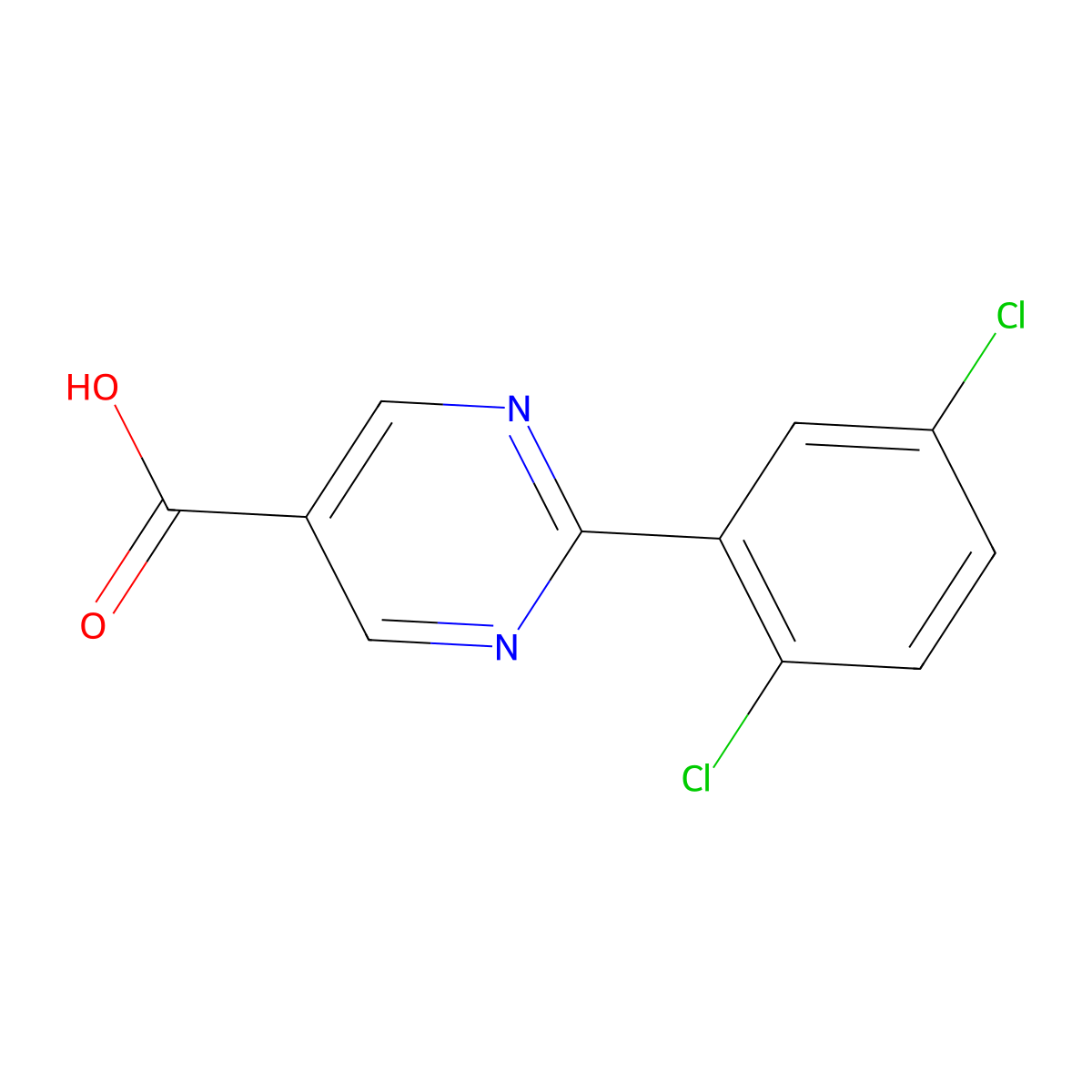 2-(2,5-Dichlorophenyl)pyrimidine-5-carboxylic acid molecular structure, CAS 1361683-25-1