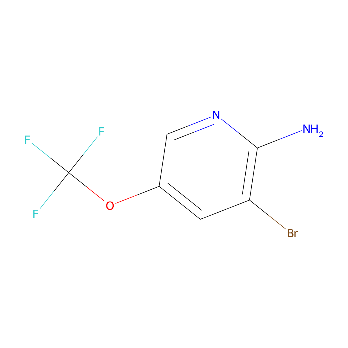 3-Bromo-5-(trifluoromethoxy)pyridin-2-amine molecular structure, CAS 1361693-01-7
