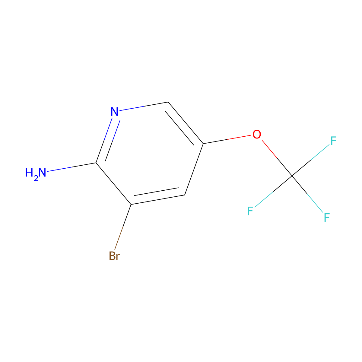 3-Bromo-5-(trifluoromethoxy)pyridin-2-amine molecular structure, CAS 1361693-01-7