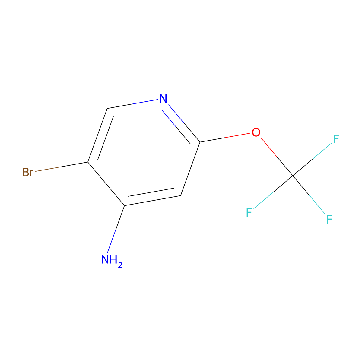 5-Bromo-2-(trifluoromethoxy)pyridin-4-amine molecular structure, CAS 1361693-12-0