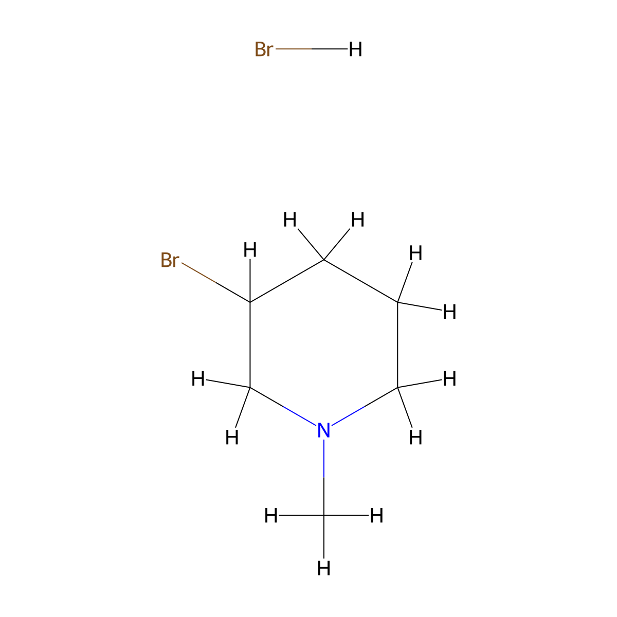 3-Bromo-1-methylpiperidine hydrobromide molecular structure, CAS 13617-02-2