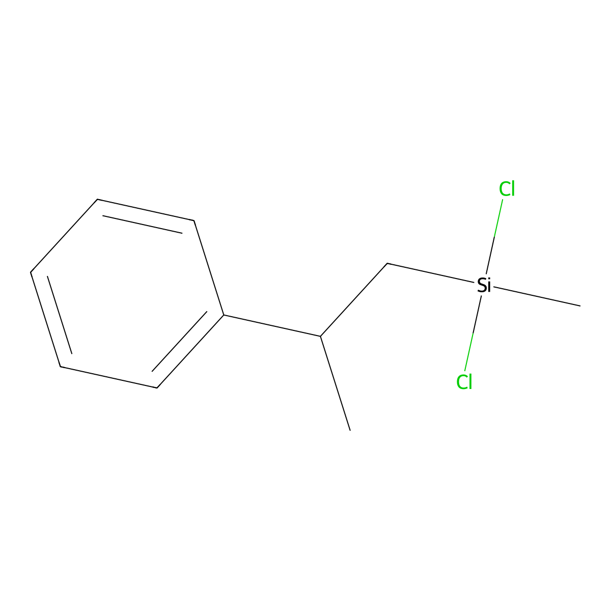 Benzene, [2-(dichloromethylsilyl)-1-methylethyl]- molecular structure, CAS 13617-28-2