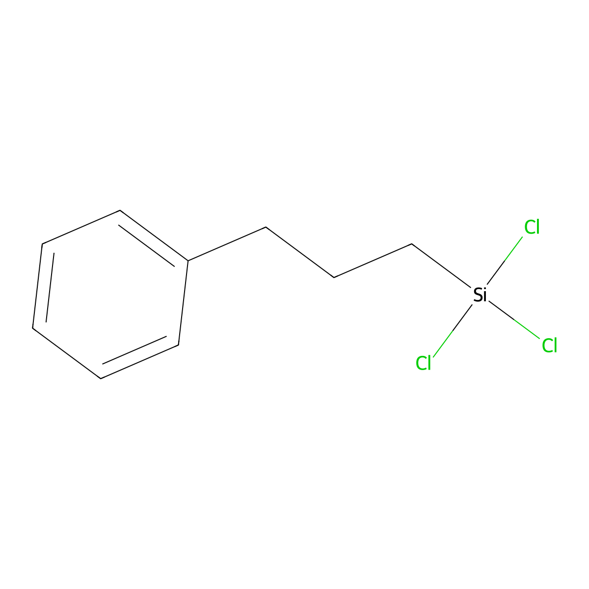Trichloro(3-phenylpropyl)silane molecular structure, CAS 13617-40-8